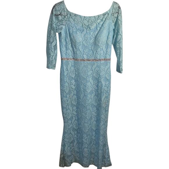 Celavie Lace Formal Gown M Long Maxi Off Shoulder Romantic Embellished Dress USA - Picture 1 of 10